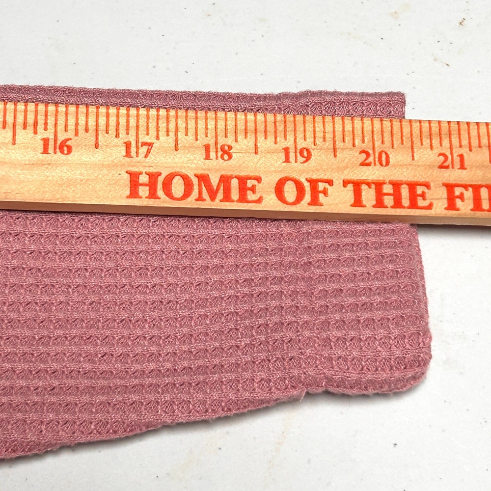 L.L.Bean Women's Waffle Knit Quarter Zip Pullover M Dusty Rose Fleece - Picture 8 of 9